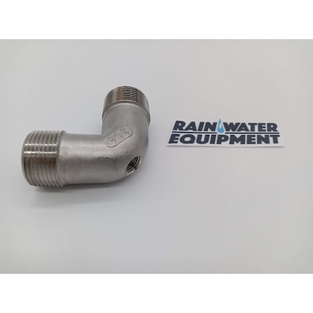 Raines 1'' MNPT Stainless Steel Elbow with 1/4'' Port for Pressure Gauge 90-PG